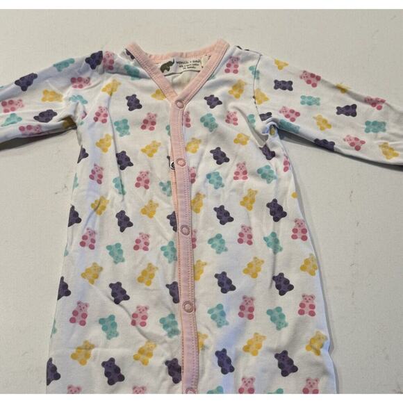 Monica & Andy Baby Size 0-3 Months Pajama Outfit Organic Cotton Gummy Bear Print - Picture 3 of 8